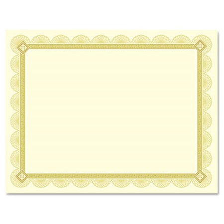 Southworth Co Premium Certificates- Ivory- Spiro Gold Foil Border- 66 lb- 8.5 x 11- 15-Pack CTP2V